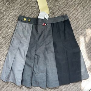 Thom Browne gray pleated skirt